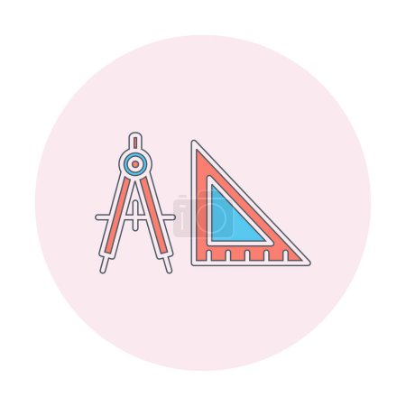 Illustration for Geometry Tools icon, Vector illustration - Royalty Free Image