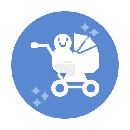 Kinderwagen-Ikone. Umriss Kinderwagen Vektor-Symbol für Web-Design