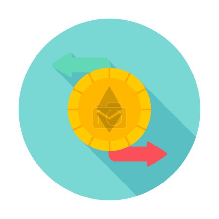 Illustration for Ethereum Exchange web icon, vector illustration. ethereum sign, cryptocurrency pictogram - Royalty Free Image