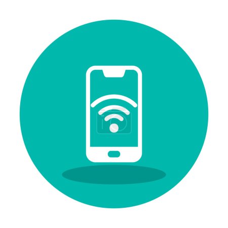 Illustration for Wifi sign on smartphone, simple icon vector illustration - Royalty Free Image