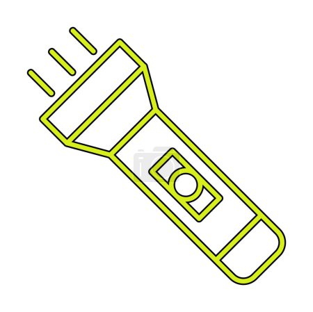 Illustration for Travel flashlight flat icon. Colorful vector Illustration - Royalty Free Image