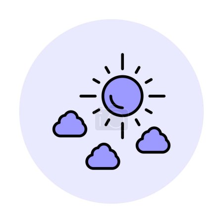 Illustration for Sun with clouds icon vector illustration - Royalty Free Image