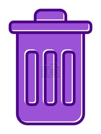 Illustration for Trash container vector flat simple icon design - Royalty Free Image