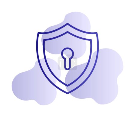 Illustration for Shield with keyhole flat icon, vector illustration - Royalty Free Image