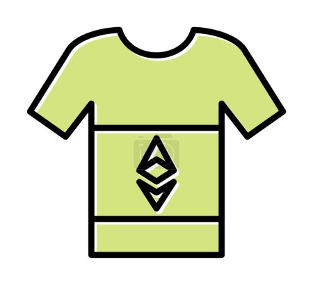 Téléchargez les illustrations : Ethereum signe en t-shirt. icône web illustration simple - en licence libre de droit