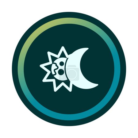 Ilustración de Icono sólido de la luna y el sol. Eclipse, diseño de ilustración vectorial - Imagen libre de derechos