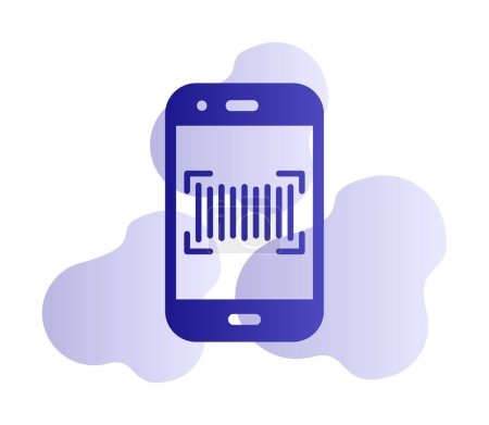 Illustration for Phone scanning icon vector illustration - Royalty Free Image