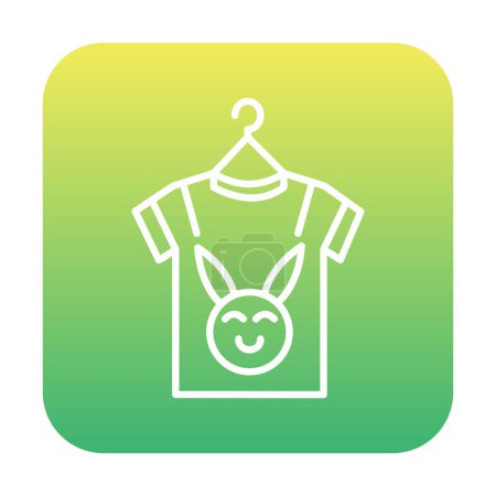 Ilustración de Icono de ropa de bebé, ilustración vectorial. Camiseta con lindo conejito ilustración - Imagen libre de derechos