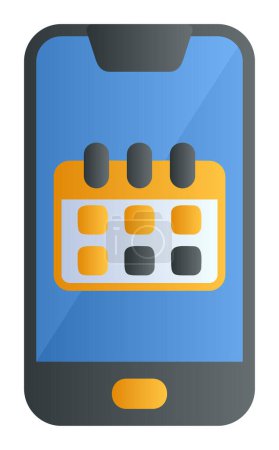 Ilustración de Smartphone Calendario vector ilustración sobre fondo blanco - Imagen libre de derechos