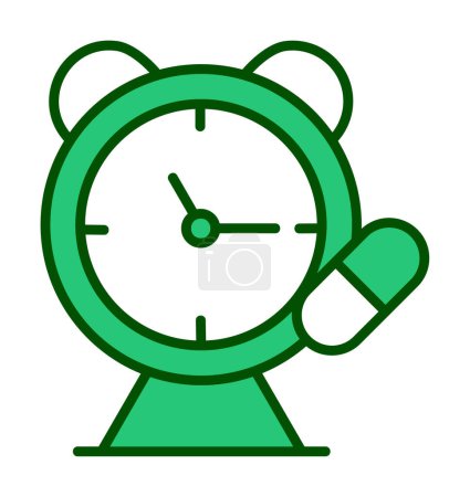 Illustration for Alarm clock and capsule flat icon, vector illustration - Royalty Free Image