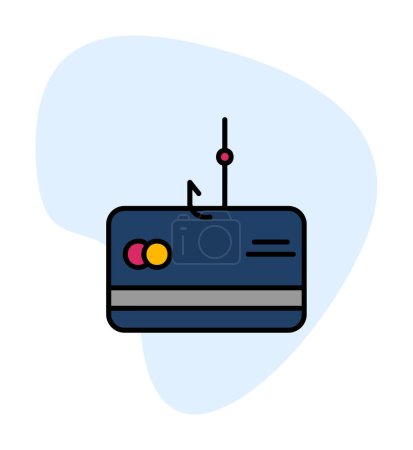 Ilustración de Línea de phishing icono, seguridad y hackeo, gráficos vectoriales - Imagen libre de derechos