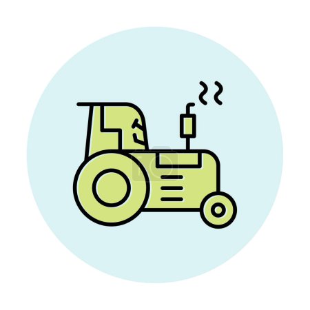 Téléchargez les illustrations : Tracteur icône vecteur web illustration - en licence libre de droit