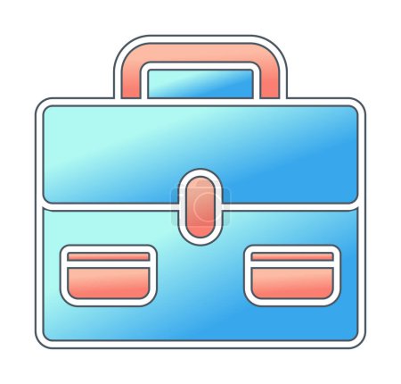 Porte-documents vectoriel icône plate. Icône d'analyse de rentabilisation, emoji valise, illustration vectorielle