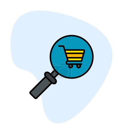 Illustration for Online shopping searching vector illustration - Royalty Free Image