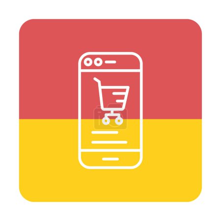 Téléchargez les illustrations : Simple icône de marketing par téléphone en ligne, illustration vectorielle - en licence libre de droit