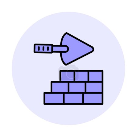 Illustration for Brickwork and construction trowel. Vector illustration - Royalty Free Image