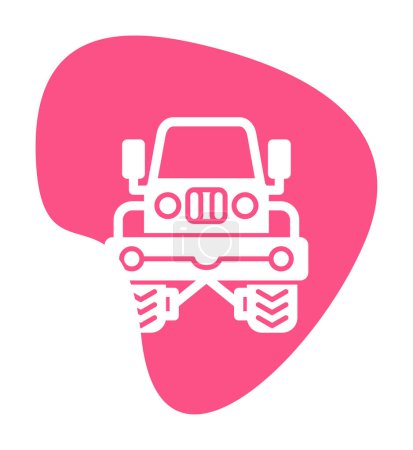 Illustration for Front View Of Jeep Icon, Vector Illustration - Royalty Free Image
