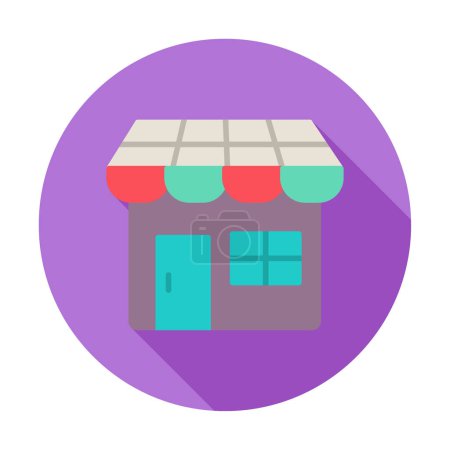 Illustration for Shop facade line icon, vector illustration - Royalty Free Image