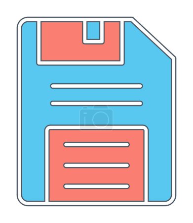 Téléchargez les illustrations : Simple icône de disquette, illustration vectorielle - en licence libre de droit