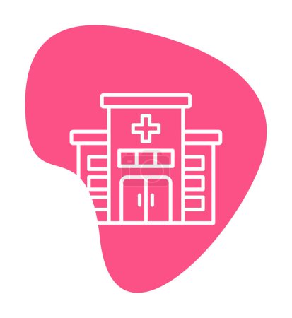 Illustration for Hospital building flat style  icon vector - Royalty Free Image