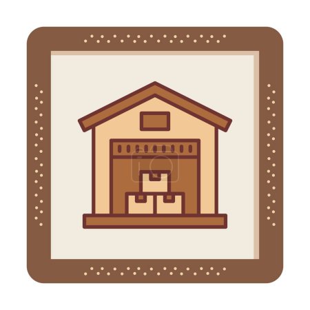 Ilustración de Ilustración simple del icono de vector de almacén para web - Imagen libre de derechos