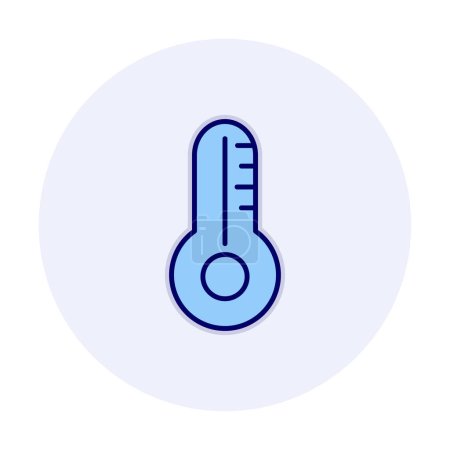 Téléchargez les illustrations : Thermomètre vecteur glyphe plat icône - en licence libre de droit
