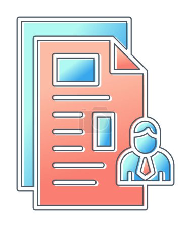 Illustration for Employment and job resume icon on white background - Royalty Free Image