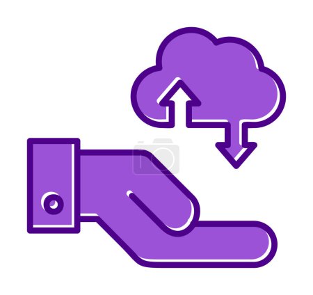 Illustration for Cloud Data Transfer color line icon - Royalty Free Image