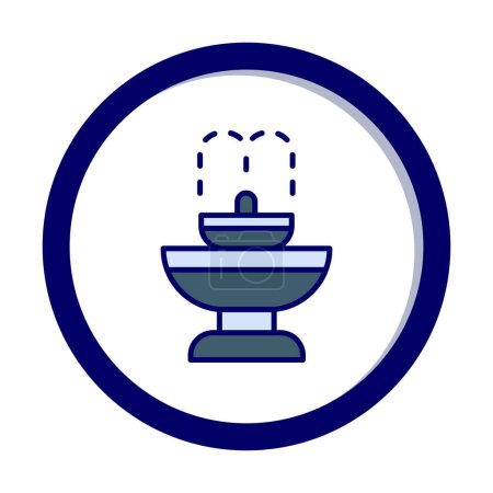 Téléchargez les illustrations : Illustration vectorielle d'icône de fontaine - en licence libre de droit