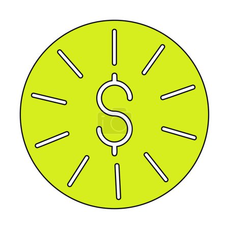 Téléchargez les illustrations : Dollar icône de pièce illustration vectorielle - en licence libre de droit