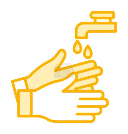 Ilustración de Lavarse las manos icono. esbozar ilustración - Imagen libre de derechos