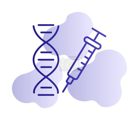 Téléchargez les illustrations : Icône de structure génique. Élément de l'icône de la science pour concept mobile et applications Web. - en licence libre de droit