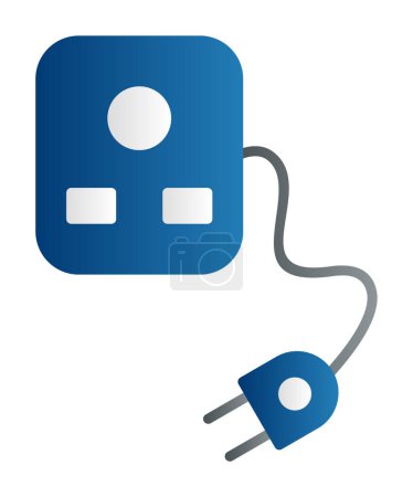 Téléchargez les illustrations : Plug And Socket, icône web design simple - en licence libre de droit