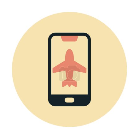 Photo for Airplane Mode on smartphone screen, vector illustration - Royalty Free Image