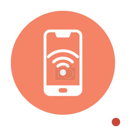 Téléchargez les illustrations : Signe wifi sur smartphone, illustration vectorielle icône simple - en licence libre de droit