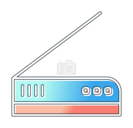 Illustration for Modern flat Scanner equipment icon illustration - Royalty Free Image