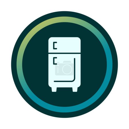 Téléchargez les illustrations : Réfrigérateur vecteur icône ligne signe illustration - en licence libre de droit
