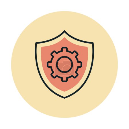 Illustration for Security shield icon protection concept, vector illustration - Royalty Free Image