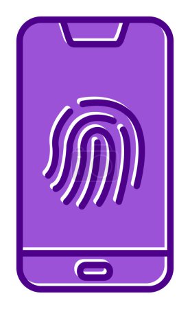 Illustration for Smartphone with fingerprint icon, vector illustration - Royalty Free Image