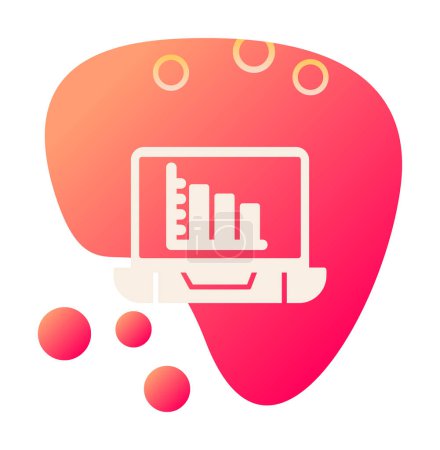 Illustration for Online Bar Chart icon vector illustration - Royalty Free Image