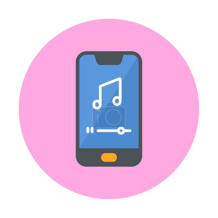 Téléchargez les illustrations : Illustration vectorielle de l'icône Mobile Music Player - en licence libre de droit