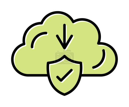 Illustration for Simple Cloud Download icon, vector illustration - Royalty Free Image