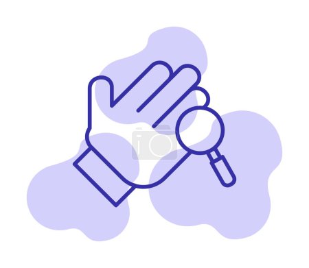 Téléchargez les illustrations : Main avec une icône loupe. Concept d'hygiène. illustration vectorielle - en licence libre de droit