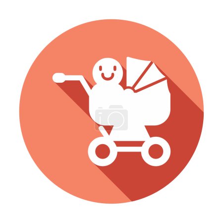 Kinderwagen-Ikone. Umriss Kinderwagen Vektor-Symbol für Web-Design
