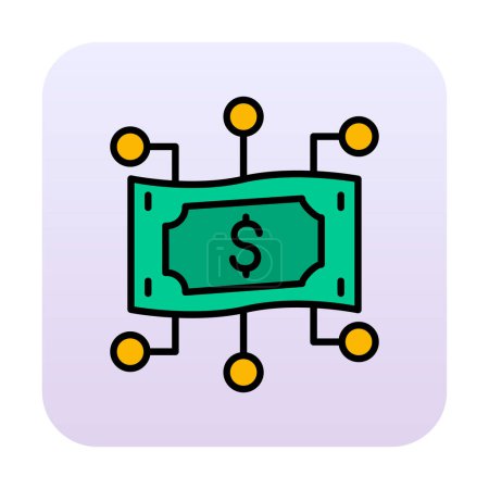 Illustration for Digital Money icon with dollar sign, vector illustration - Royalty Free Image