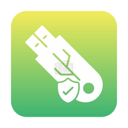 Illustration for Usb secure simple icon for web. - Royalty Free Image