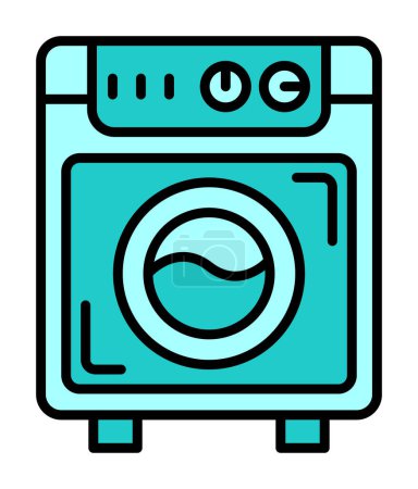Illustration for Washing machine icon. illustration of laundry machine vector icon for clothes. - Royalty Free Image