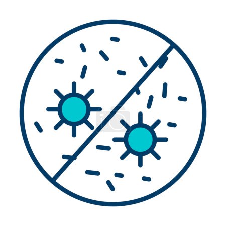 Téléchargez les illustrations : Icône antibactérienne. signe du virus. illustration vectorielle - en licence libre de droit