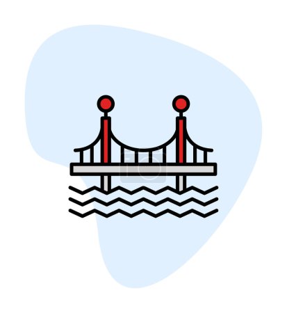 Téléchargez les illustrations : Illustration vectorielle de Pont icône moderne - en licence libre de droit