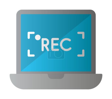 Illustration for Screen Recording on laptop icon, vector illustration - Royalty Free Image